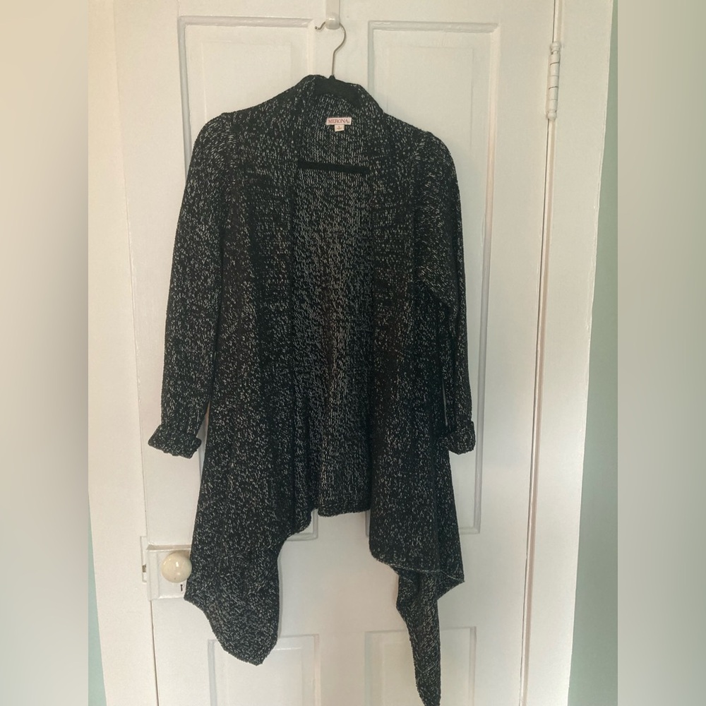 Merona Black and White Waterfall Sweater